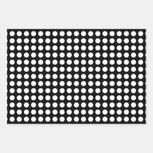 Weiß auf Schwarz Unterschiedliche Größen Horiz. Po Geschenkpapier Set (Vorderseite 2)