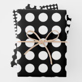 Weiß auf Schwarz Unterschiedliche Größen Horiz. Po Geschenkpapier Set (Beispiel)