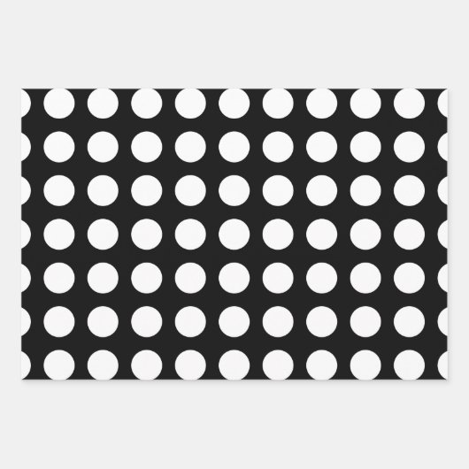 Weiß auf Schwarz Unterschiedliche Größen Horiz. Po Geschenkpapier Set (Vorderseite)