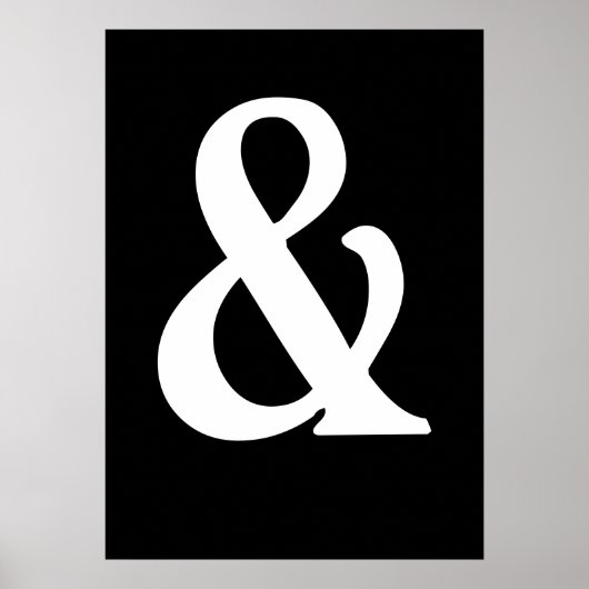 Weiß auf schwarzem Ampersand-Poster Poster (Vorne)