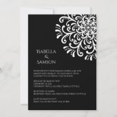 Weiß auf schwarzem Blüh Einladung (Vorderseite)