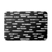 Weiß auf schwarzem Inky-Linienmuster Badematte (Vorderseite)