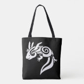 Weiß auf schwarzem Stammes- Tasche (Rückseite)