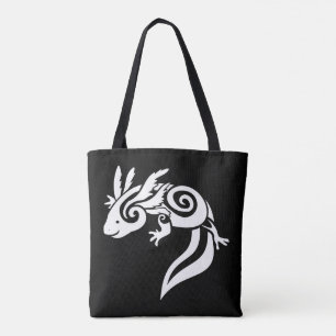 Weiß auf schwarzem Stammes- Tasche
