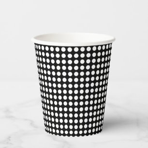 Weiß auf schwarzen kleinen horizontalen Polka-Punk Pappbecher