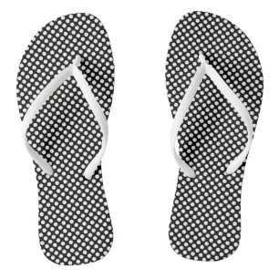 Weiß auf schwarzen kleinen Polka-Punkten Badesandalen