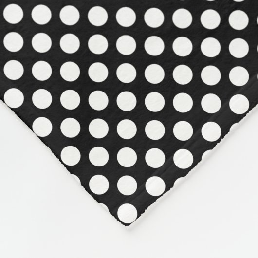 Weiß auf schwarzen kleinen Polka-Punkten Fleecedecke (Ecke)