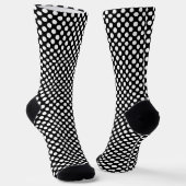 Weiß auf schwarzen mittelgroßen Polka Docks Socken (Gewinkelt)