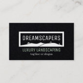 Weiß auf schwarzen, modernen Landschaftskarten Visitenkarte (Vorderseite)