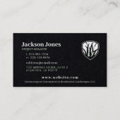 Weiß auf schwarzen, modernen Landschaftskarten Visitenkarte (Rückseite)