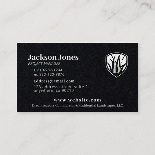 Weiß auf schwarzen, modernen Landschaftskarten Visitenkarte (Rückseite)