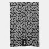 Weiß auf schwarzen Punkten geometrisches Muster Geschirrtuch (Vertikal)