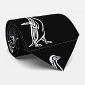 Weiß auf schwarzer Pinguin-Linie Kunst Krawatte (Gerollt)