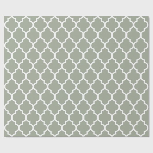 Weiß auf weiser Quatrefoil kundenspezifischer Geschenkpapier (Flach)