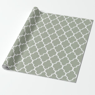 Weiß auf weiser Quatrefoil kundenspezifischer Geschenkpapier