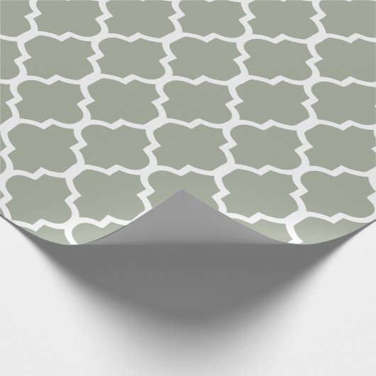 Weiß auf weiser Quatrefoil kundenspezifischer Geschenkpapier (Ecke)