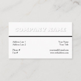 Weiß auf Weiß, Beruflich adaptierbar Visitenkarte