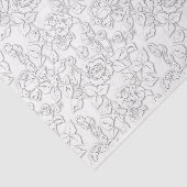 Weiß auf Weiß Rose Moderne Damask Floral Seidenpapier (Ausschnitt)