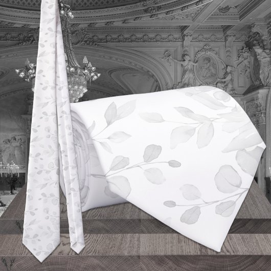 Weiß auf Weiß selten dort Eukalyptus Hochzeit Krawatte