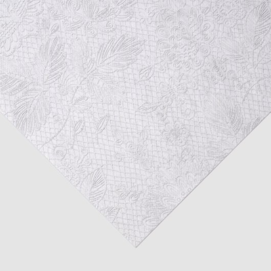 Weiß auf weiße Spitze prägeartigem Seidenpapier (Detail)