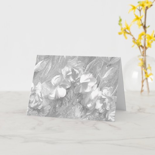 Weiß auf weißem Blumenstoff, unbedruckte Innenseit Karte (Gelbe Blume)