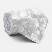 Weiß auf weißem Kaskadengewächse Blassgraue Hochze Krawatte (Gerollt)