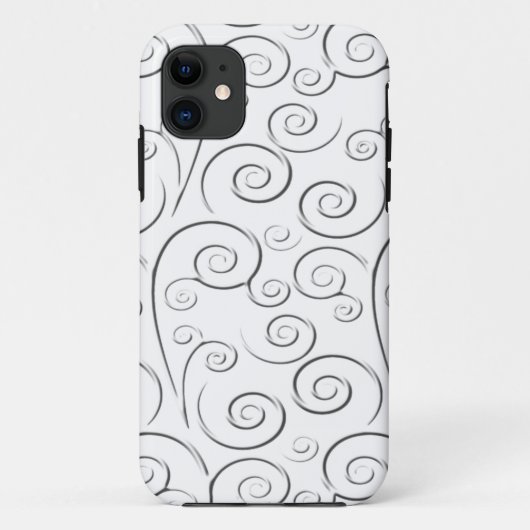Weiß auf weißen Wirbel Case-Mate iPhone Hülle (Rückseite)