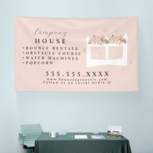 Weiß aufblasbare Burgrube Party Vermietung Banner