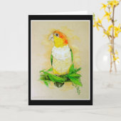 Weiß aufgeblähter Caique Karte (Gelbe Blume)
