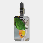 Weiß aufgeblähter Caique-Papagei Gepäckanhänger (Vorderseite vertikal)