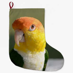 Weiß aufgeblähter Caique-Papagei Großer Weihnachtsstrumpf