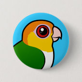 Weiß-aufgeblähter Papagei Button (Vorderseite)