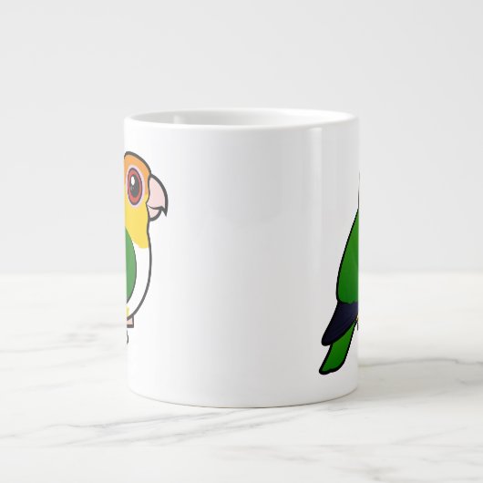 Weiß-aufgeblähter Papagei Jumbo-Tasse (Vorderseite)