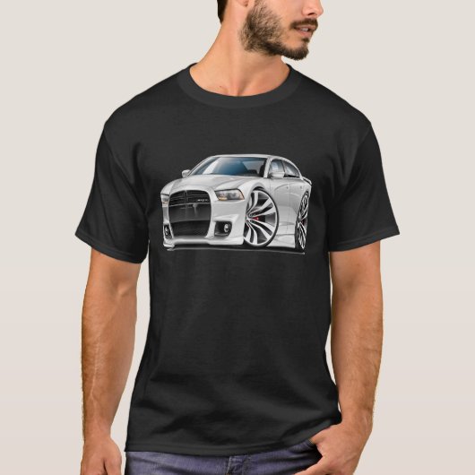 Weiß-Auto des Dodge-Ladegerät-SRT8 T-Shirt (Vorderseite)