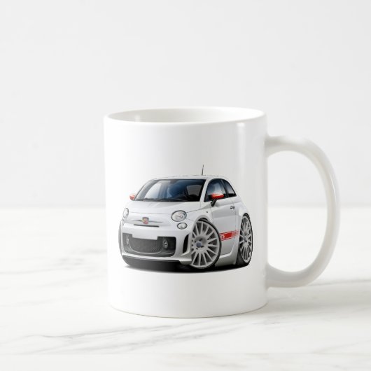 Weiß-Auto Fiats 500 Abarth Kaffeetasse (Rechts)