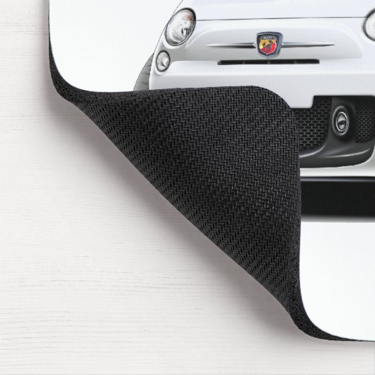Weiß-Auto Fiats 500 Abarth Mousepad (Ecke)