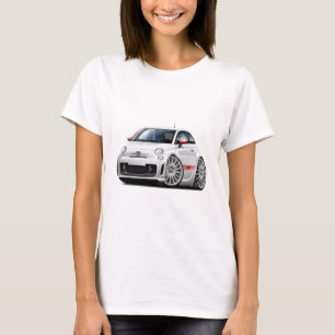 Weiß-Auto Fiats 500 Abarth T-Shirt