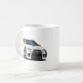 Weiß-Auto Mitsubishis Evo Kaffeetasse (Vorderseite Links)
