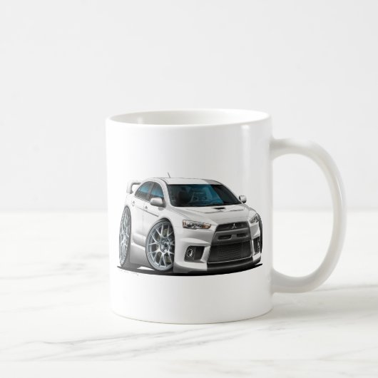 Weiß-Auto Mitsubishis Evo Kaffeetasse (Rechts)