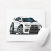 Weiß-Auto Mitsubishis Evo Mousepad (Mit Mouse)