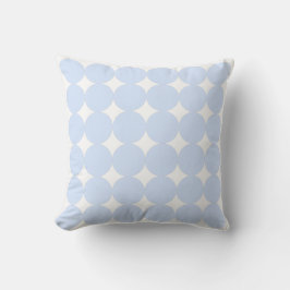 Weiß & Baby Blue Pastel Circle Pattern Kissen