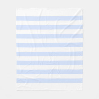 Weiß & Baby Blue Pastell Lines Muster Fleecedecke
