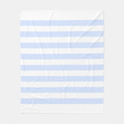 Weiß & Baby Blue Pastell Lines Muster Fleecedecke (Vorderseite)