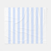 Weiß & Baby Blue Pastell Lines Muster Fleecedecke (Vorderseite (Horizontal))