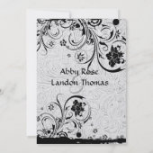 Weiß bearbeitete lederne und schwarze einladung (Rückseite)