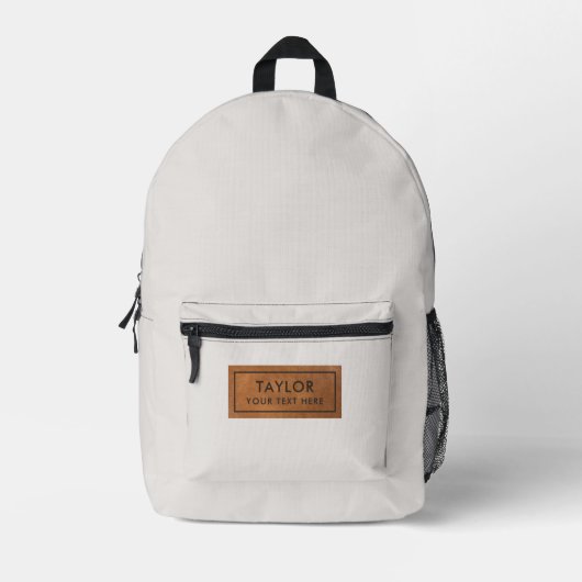 Weiß Bedruckter Rucksack (Vorderseite)