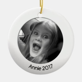 Weiß, beidseitig, 2 x benutzerdefiniertes Foto und Keramik Ornament