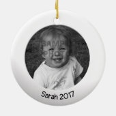 Weiß, beidseitig, 2 x benutzerdefiniertes Foto und Keramik Ornament (Hinten)