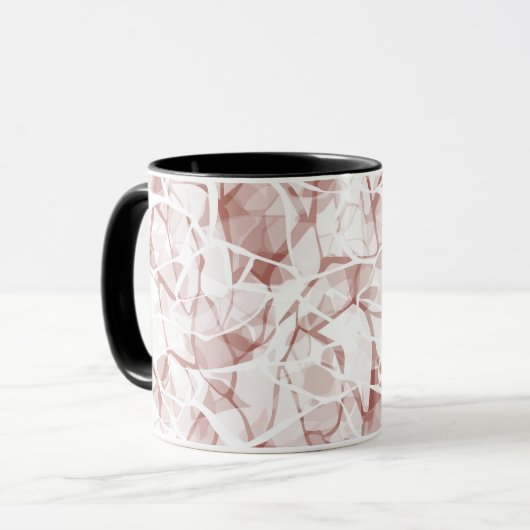 weiß beige abstrakt modisch modernes Muster    Tasse (Vorderseite Links)