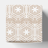 Weiß beigefarbenes Muster Weihnachtsgeschenk Geschenkschachtel (Oben)